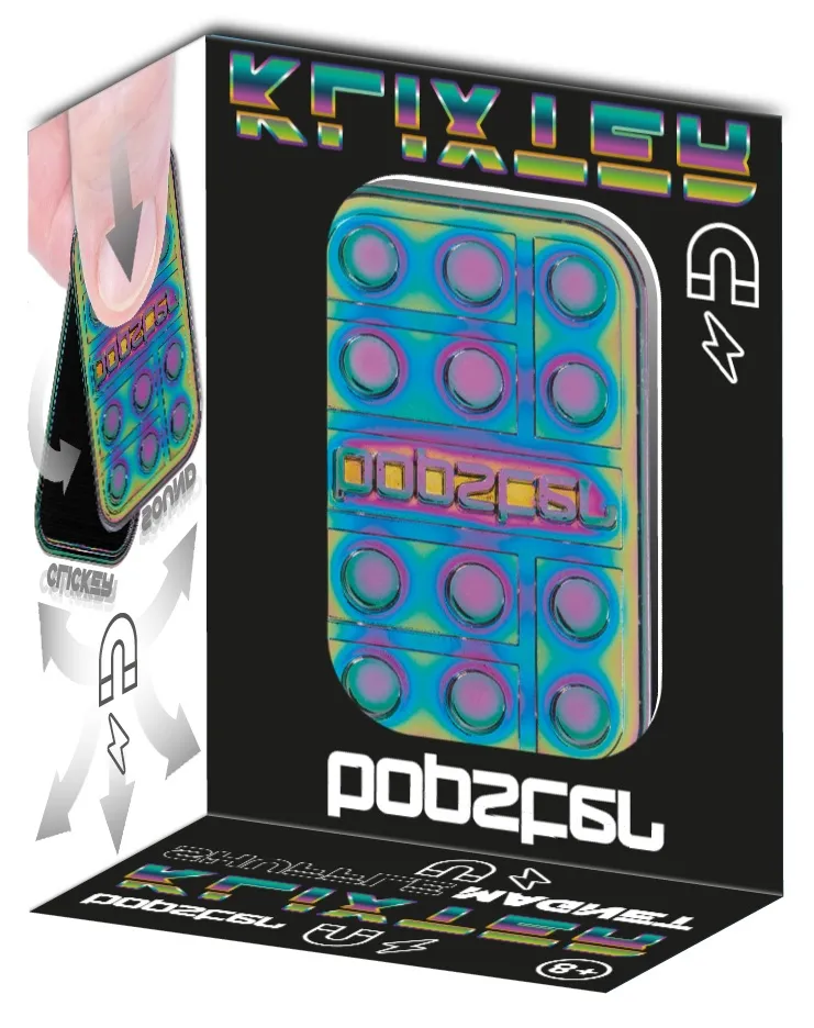 Fidget Slider Klixter, für Hand und Finger Akrobatik 4,6 cm x 3 cm Multicolour Metallic